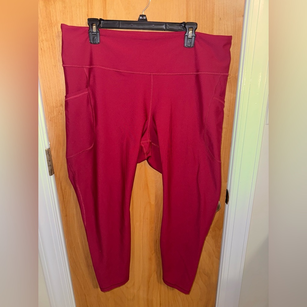Cherry red high rise leggings